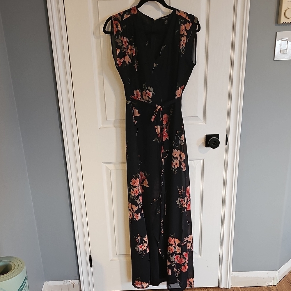 Le Chateau Black Floral Maxi Dress
